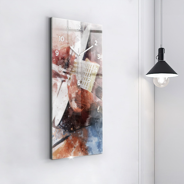 Reloj vertical Visualización de guitarra - espejomat.es