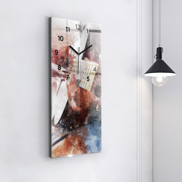 Reloj vertical Visualización de guitarra - espejomat.es