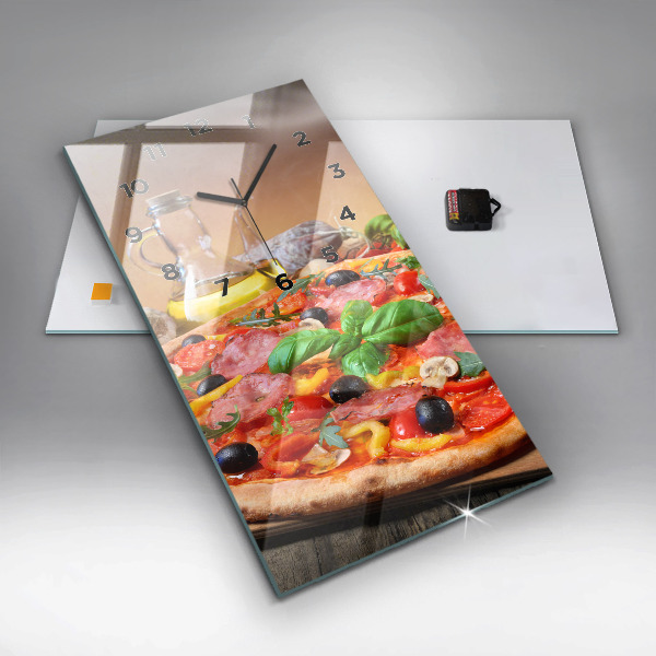 Reloj de vidrio vertical Corazón culinario de Italia - espejomat.es