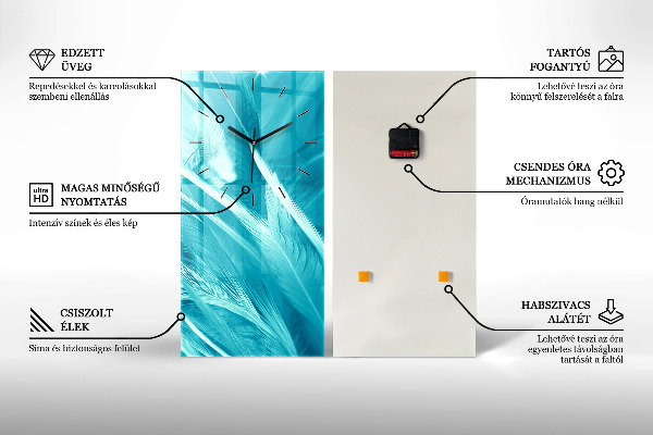 Reloj de vidrio vertical Patrón geométrico - espejomat.es