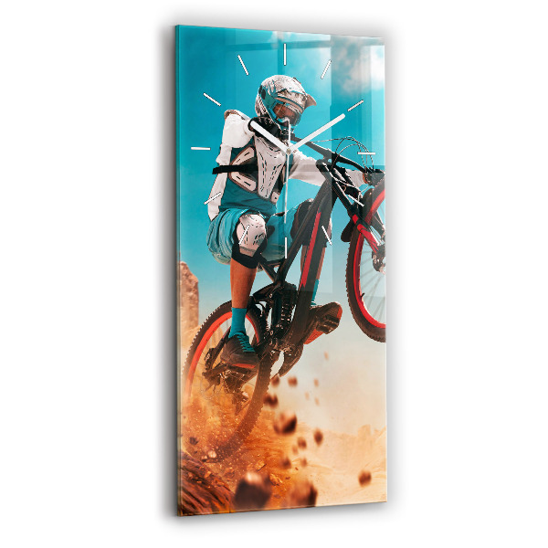 Reloj de vidrio vertical Stuntman y adrenalina - espejomat.es