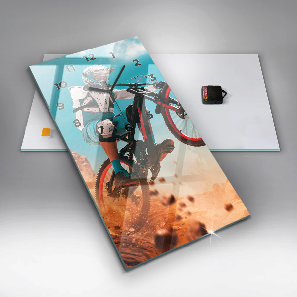 Reloj de vidrio vertical Stuntman y adrenalina - espejomat.es