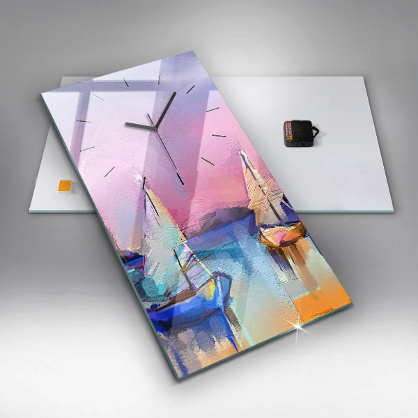 Reloj de vidrio vertical Paisaje marino - espejomat.es