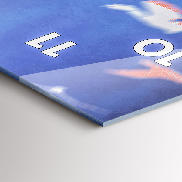 Reloj de vidrio vertical Niño con alas - espejomat.es