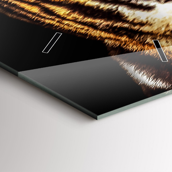 Reloj de vidrio vertical Tigre - ojo salvaje - espejomat.es