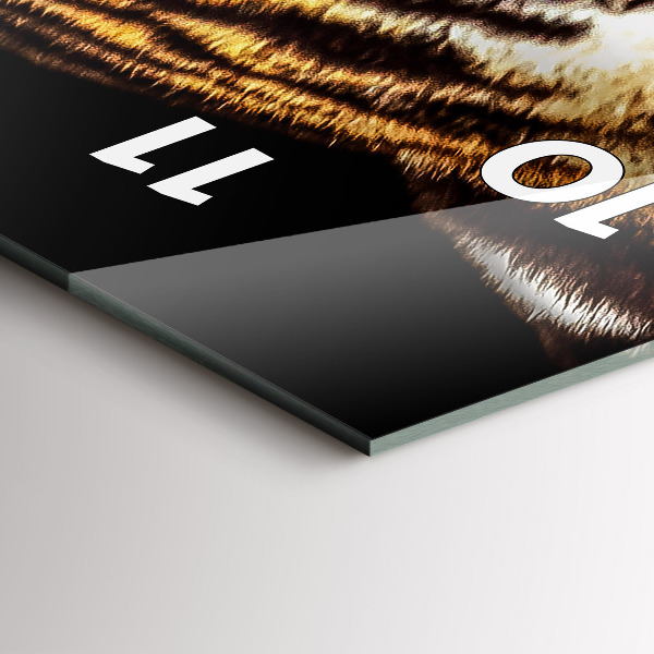 Reloj de vidrio vertical Tigre - ojo salvaje - espejomat.es