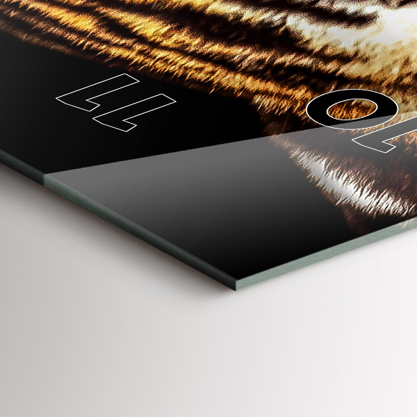 Reloj de vidrio vertical Tigre - ojo salvaje - espejomat.es