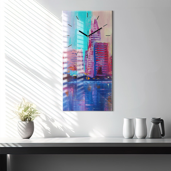 Reloj vertical Abstracto de rascacielos - espejomat.es