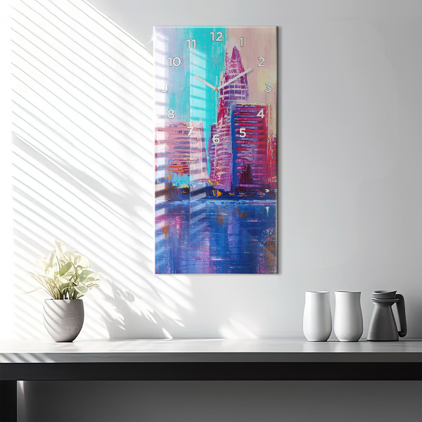 Reloj vertical Abstracto de rascacielos - espejomat.es