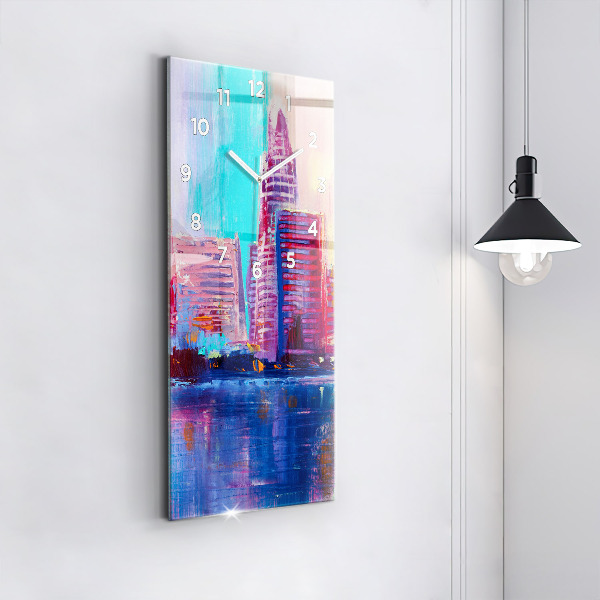 Reloj vertical Abstracto de rascacielos - espejomat.es