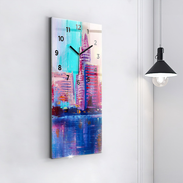 Reloj vertical Abstracto de rascacielos - espejomat.es
