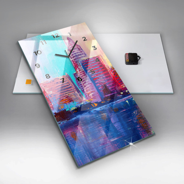 Reloj vertical Abstracto de rascacielos - espejomat.es