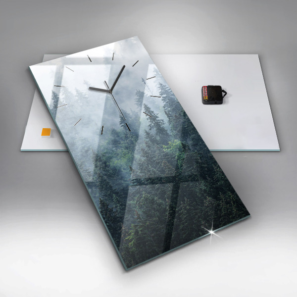 Reloj de cristal vertical Paisaje montañoso brumoso - espejomat.es