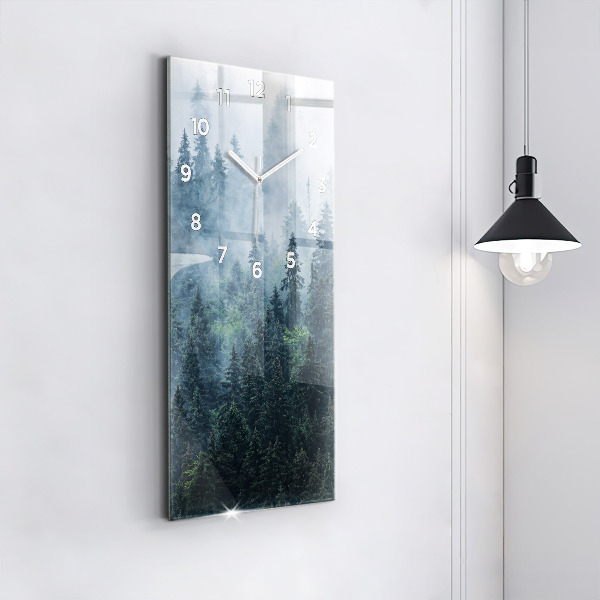 Reloj de cristal vertical Paisaje montañoso brumoso - espejomat.es