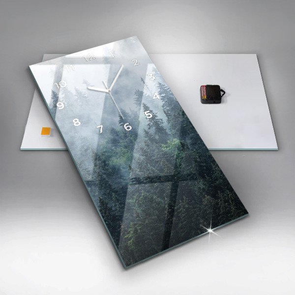 Reloj de cristal vertical Paisaje montañoso brumoso - espejomat.es
