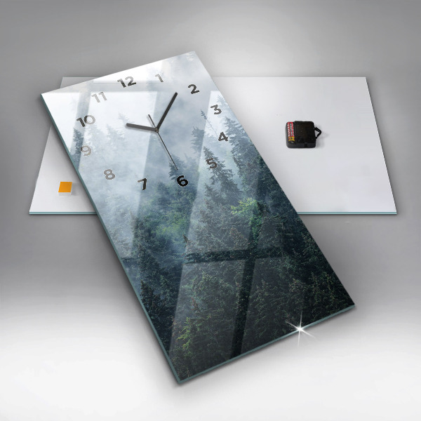 Reloj de cristal vertical Paisaje montañoso brumoso - espejomat.es
