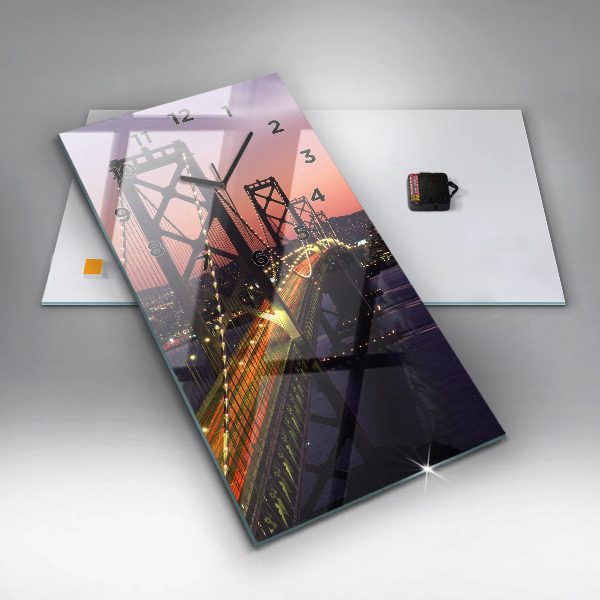 Reloj de vidrio vertical Puesta de sol en USA - espejomat.es