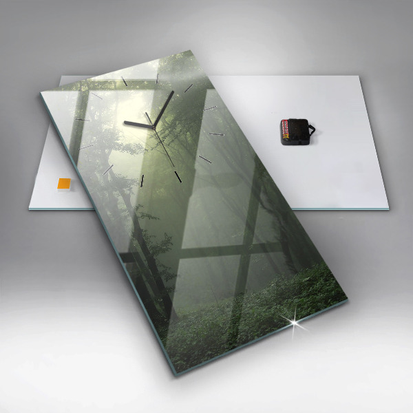 Reloj de cristal vertical Bosque brumoso por la mañana - espejomat.es