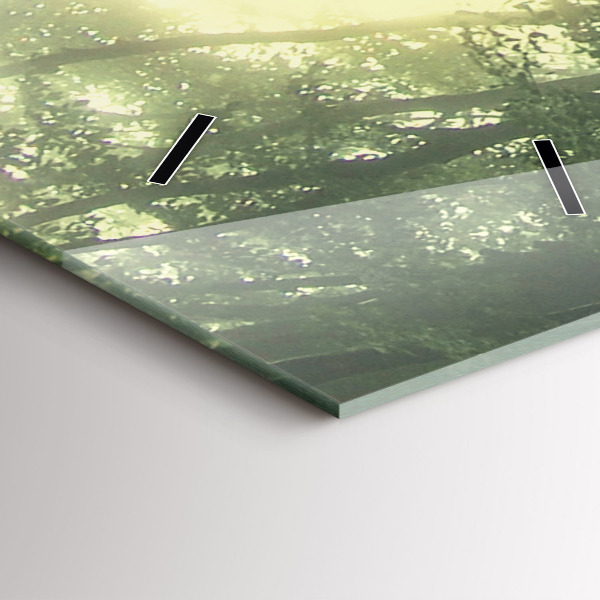 Reloj de cristal vertical Bosque brumoso por la mañana - espejomat.es