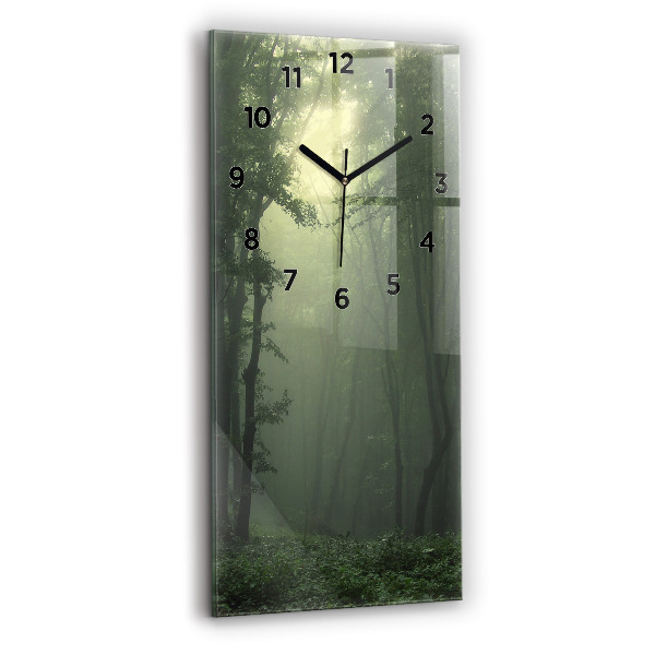 Reloj de cristal vertical Bosque brumoso por la mañana - espejomat.es