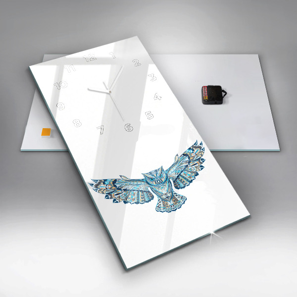 Reloj de vidrio vertical Búho en vuelo - espejomat.es