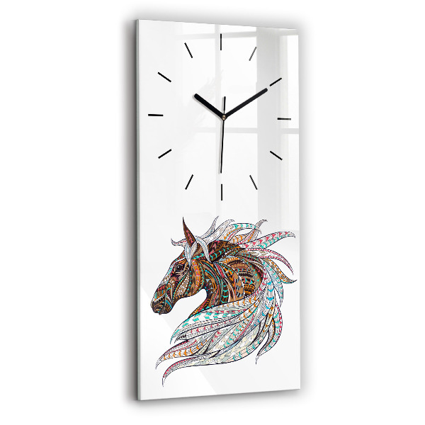 Reloj de vidrio vertical Ilustración de un caballo - espejomat.es