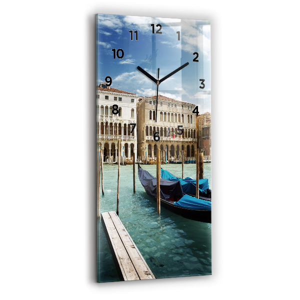 Reloj de vidrio vertical Góndolas Venecia Italia - espejomat.es