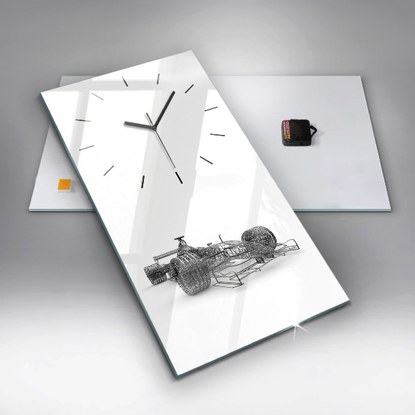 Reloj de vidrio vertical Estructura del coche de F1 - espejomat.es