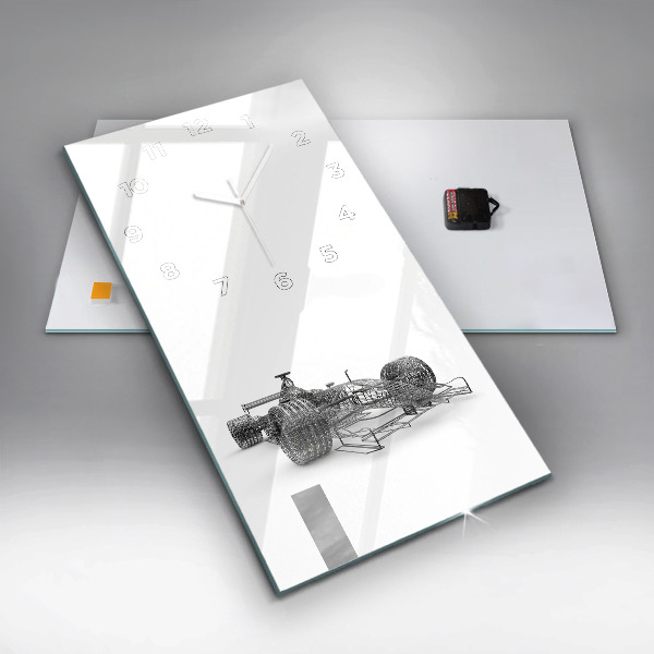 Reloj de vidrio vertical Estructura del coche de F1 - espejomat.es