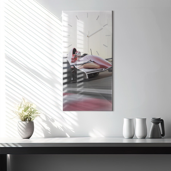 Reloj de vidrio vertical Coche de carreras deportivo - espejomat.es