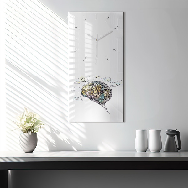 Reloj de cristal vertical Representación artística del cerebro - espejomat.es