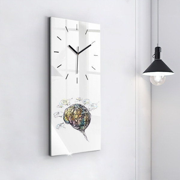 Reloj de cristal vertical Representación artística del cerebro - espejomat.es