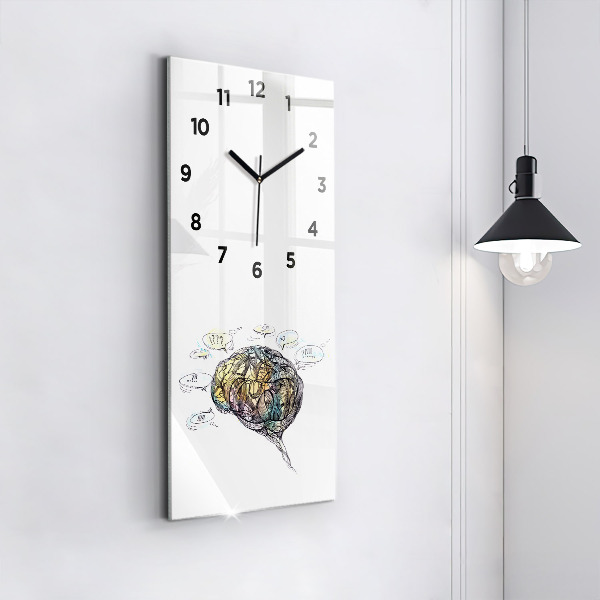 Reloj de cristal vertical Representación artística del cerebro - espejomat.es