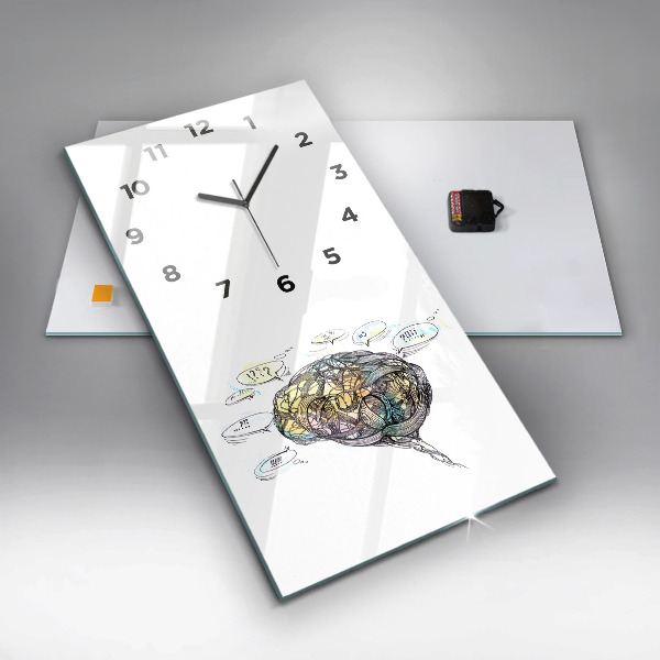 Reloj de cristal vertical Representación artística del cerebro - espejomat.es