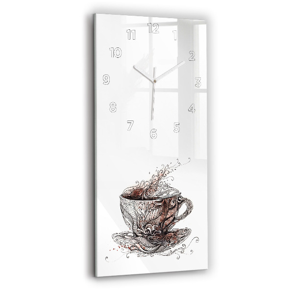 Reloj de cristal vertical Taza de café - espejomat.es