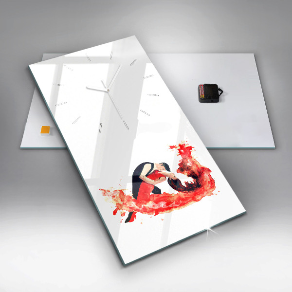 Reloj de vidrio vertical Tango emocional y sensual - espejomat.es