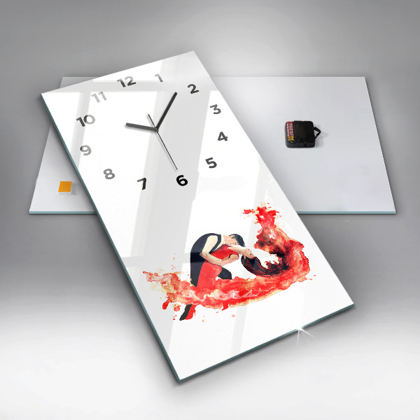 Reloj de vidrio vertical Tango emocional y sensual - espejomat.es