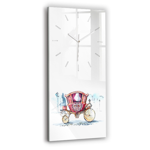 Reloj de cristal vertical Antiguo carruaje de la reina - espejomat.es