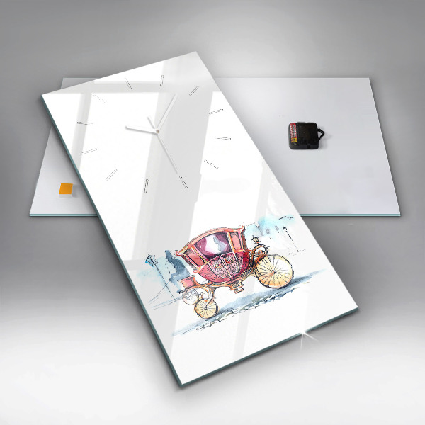 Reloj de cristal vertical Antiguo carruaje de la reina - espejomat.es