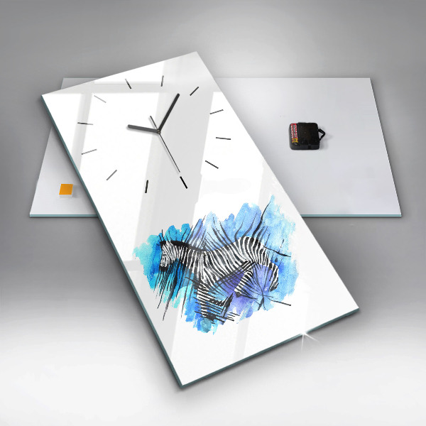 Reloj de cristal vertical Cebra pintada - espejomat.es