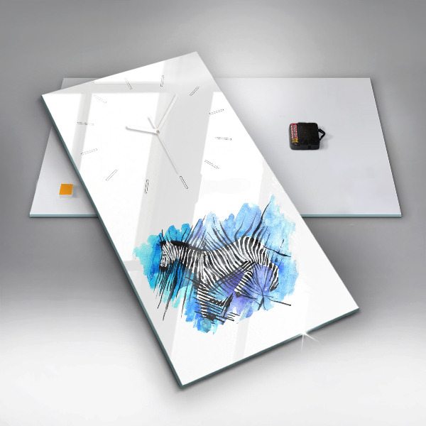 Reloj de cristal vertical Cebra pintada - espejomat.es