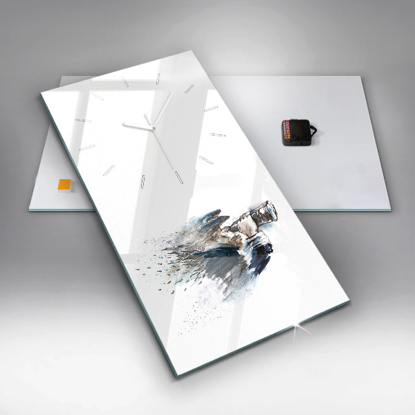 Reloj de vidrio vertical Capitán de barco con prismáticos - espejomat.es