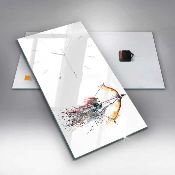 Reloj de cristal vertical Un guerrero durante una cacería - espejomat.es