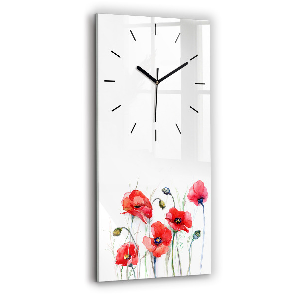 Reloj vertical Amapolas rojas pintadas - espejomat.es