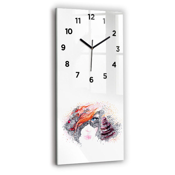 Reloj de vidrio vertical Dulce mujer con pastel - espejomat.es