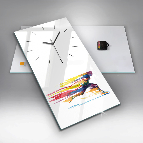 Reloj de cristal vertical Ilustración de un corredor - espejomat.es