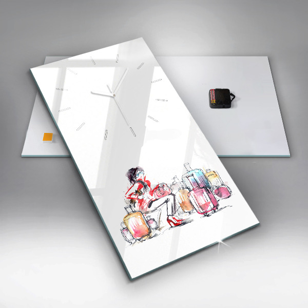 Reloj de vidrio vertical Maleta de viaje de mujer - espejomat.es