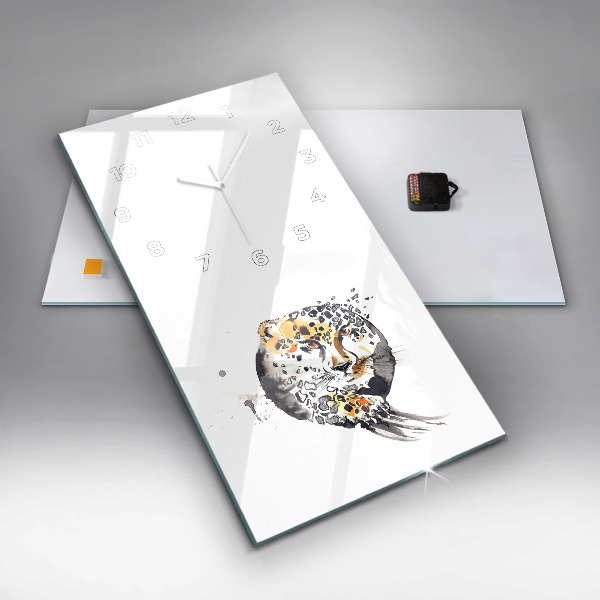 Reloj de cristal vertical Guepardo dentro de un círculo - espejomat.es