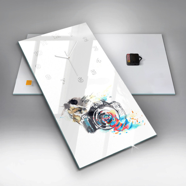 Reloj de vidrio vertical Mujer cámara fotógrafa - espejomat.es