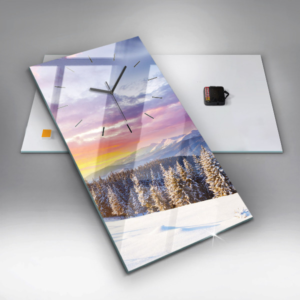 Reloj vertical Paisaje invernal de montaña - espejomat.es